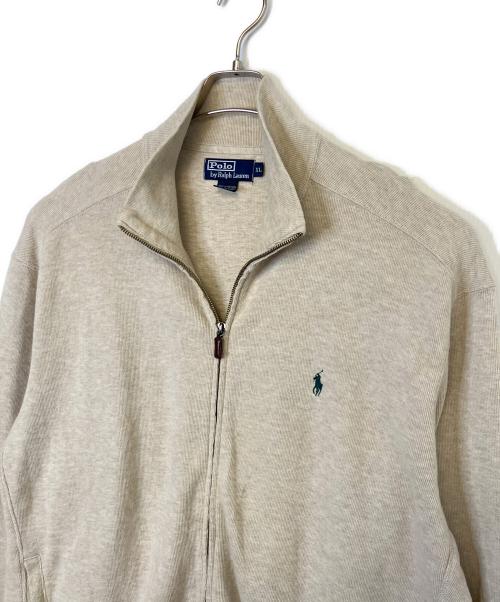 POLO RALPH LAUREN（ポロ・ラルフローレン）POLO RALPH LAUREN (ポロ・ラルフローレン) ジップアップニット ベージュ サイズ:XLの古着・服飾アイテム