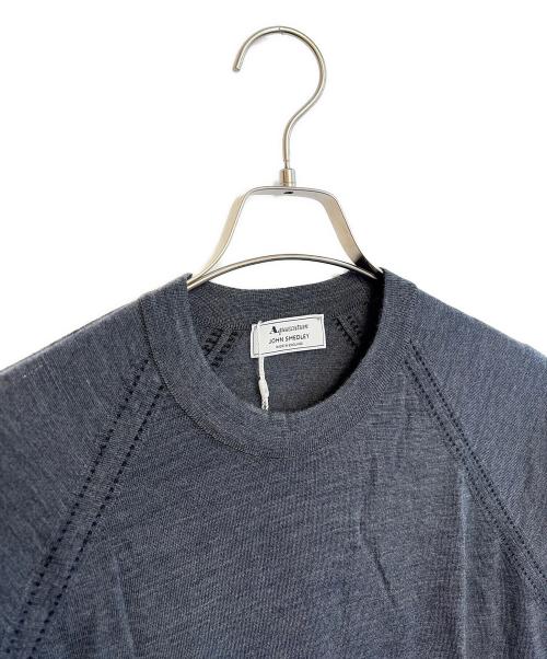 Aquascutum（アクアスキュータム）Aquascutum (アクアスキュータム) JOHN SMEDLEY (ジョンスメドレー) 薄手ニット グレー サイズ:M 未使用品の古着・服飾アイテム