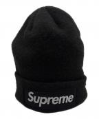 New Era×SUPREMEニューエラ×シュプリーム）の古着「ニット帽」｜ブラック