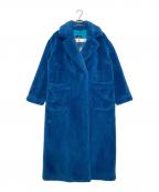 UGGアグ）の古着「UGG アグ ボア ファー ロングコート もこもこ Alesandra Faux Fur Wrap Coat」｜ブルー
