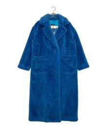 UGG（アグ）の古着「UGG アグ ボア ファー ロングコート もこもこ Alesandra Faux Fur Wrap Coat」｜ブルー