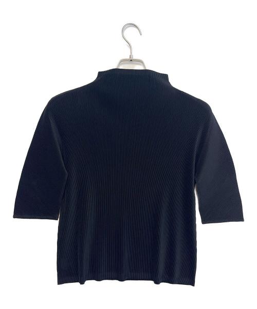 PLEATS PLEASE（プリーツプリーズ）PLEATS PLEASE (プリーツプリーズ) 半袖プリーツブラウス ブラック サイズ:3の古着・服飾アイテム
