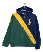 POLO RALPH LAURENポロ・ラルフローレン）の古着「ジップパーカー」｜ネイビー×イエロー