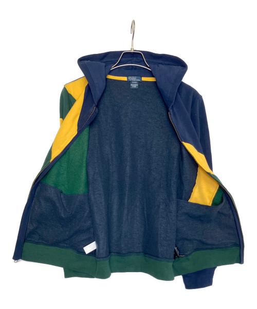 POLO RALPH LAUREN（ポロ・ラルフローレン）POLO RALPH LAUREN (ポロ・ラルフローレン) ジップパーカー ネイビー×イエロー サイズ:XLの古着・服飾アイテム