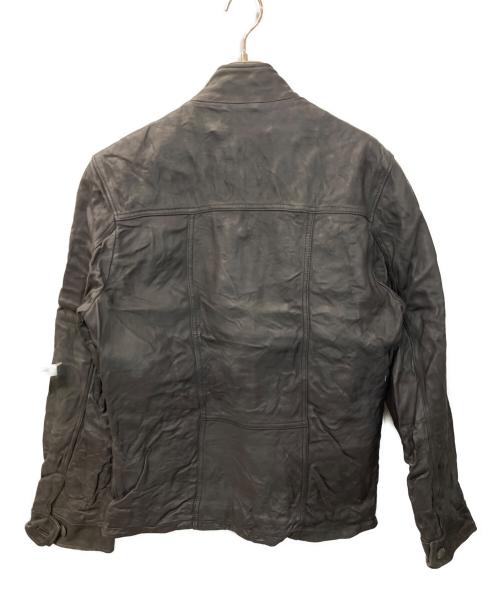 DOLCE & GABBANA（ドルチェ＆ガッバーナ）DOLCE & GABBANA (ドルチェ＆ガッバーナ) ハンティングレザージャケット グレー サイズ:Lの古着・服飾アイテム