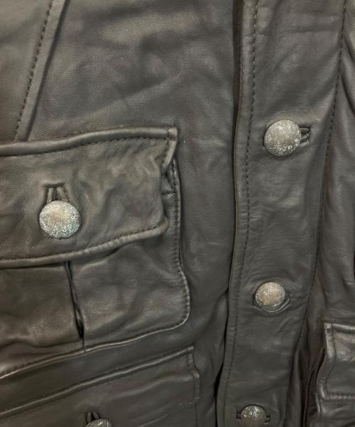 DOLCE & GABBANA（ドルチェ＆ガッバーナ）DOLCE & GABBANA (ドルチェ＆ガッバーナ) ハンティングレザージャケット グレー サイズ:Lの古着・服飾アイテム