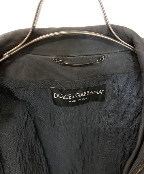 DOLCE & GABBANA（ドルチェ＆ガッバーナ）DOLCE & GABBANA (ドルチェ＆ガッバーナ) ハンティングレザージャケット グレー サイズ:Lの古着・服飾アイテム