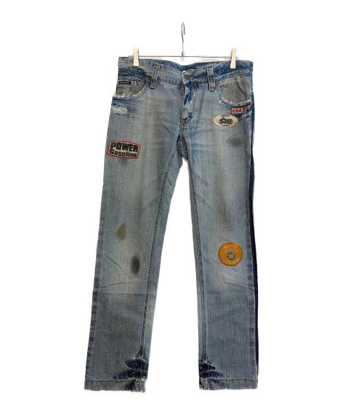 DOLCE & GABBANA（ドルチェ＆ガッバーナ）DOLCE & GABBANA (ドルチェ＆ガッバーナ) ワッペンデニムパンツ インディゴ サイズ:size50の古着・服飾アイテム