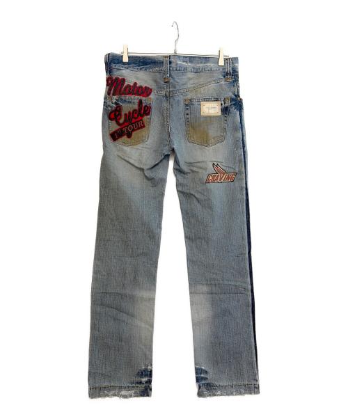 DOLCE & GABBANA（ドルチェ＆ガッバーナ）DOLCE & GABBANA (ドルチェ＆ガッバーナ) ワッペンデニムパンツ インディゴ サイズ:size50の古着・服飾アイテム