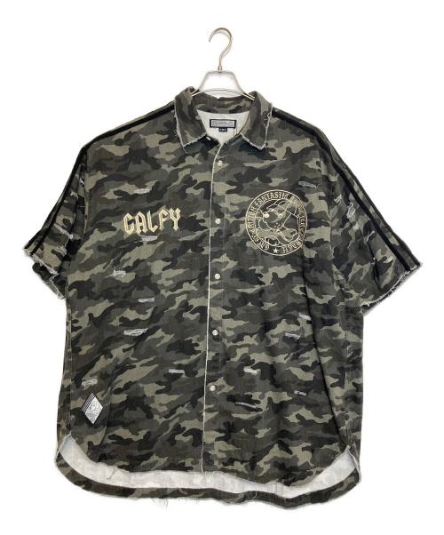 GALFY（ガルフィー）GALFY (ガルフィー) カモフラかも？ボロボロシャツ カーキ サイズ:XL 未使用品の古着・服飾アイテム