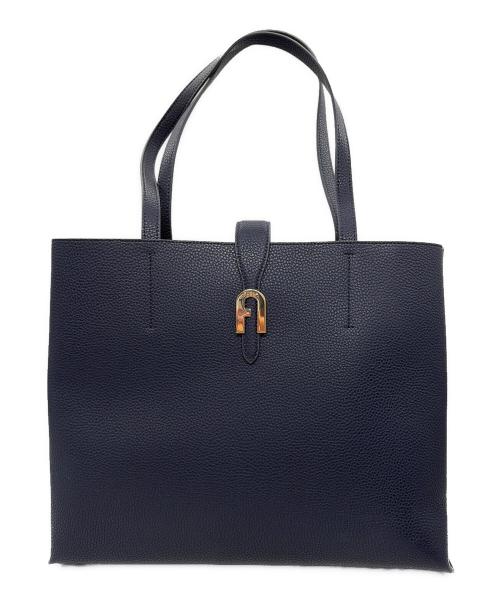 FURLA（フルラ）FURLA (フルラ) レザートートバッグ ネイビーの古着・服飾アイテム