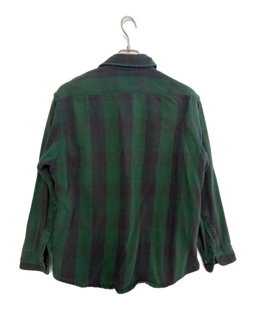 fieldmaster（フィールドマスター）fieldmaster (フィールドマスター) 長袖シャツ グリーン×ブラック サイズ:Lの古着・服飾アイテム