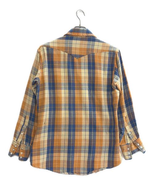 Wrangler（ラングラー）Wrangler (ラングラー) 長袖シャツ ブラウン×ブルー サイズ:不明の古着・服飾アイテム