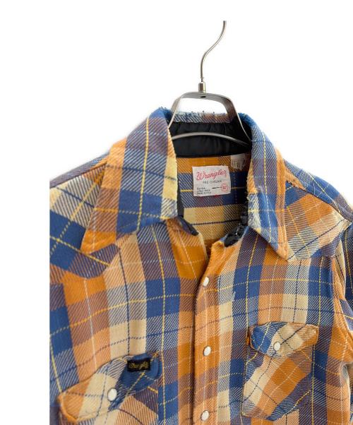 Wrangler（ラングラー）Wrangler (ラングラー) 長袖シャツ ブラウン×ブルー サイズ:不明の古着・服飾アイテム