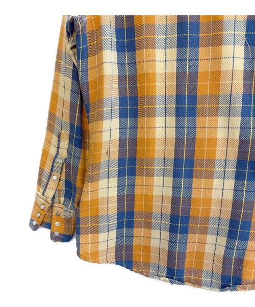Wrangler（ラングラー）Wrangler (ラングラー) 長袖シャツ ブラウン×ブルー サイズ:不明の古着・服飾アイテム