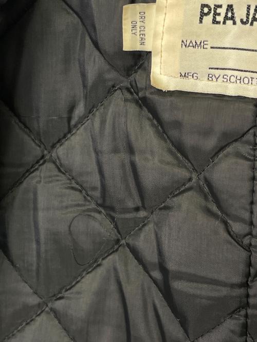 Schott（ショット）Schott (ショット) Schott ショット 1995年製 740 PEA COAT ピーコート Pコート メルトン 厚手 ダークネイビー ネイビー サイズ:38の古着・服飾アイテム