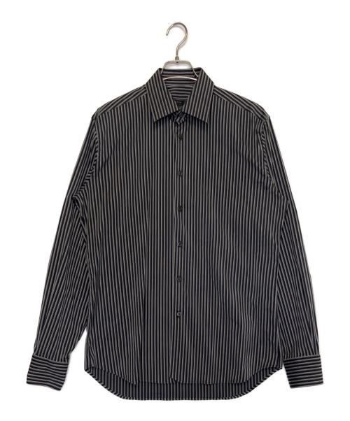 PRADA（プラダ）PRADA (プラダ) 長袖シャツ ブラック×グレー サイズ:39の古着・服飾アイテム