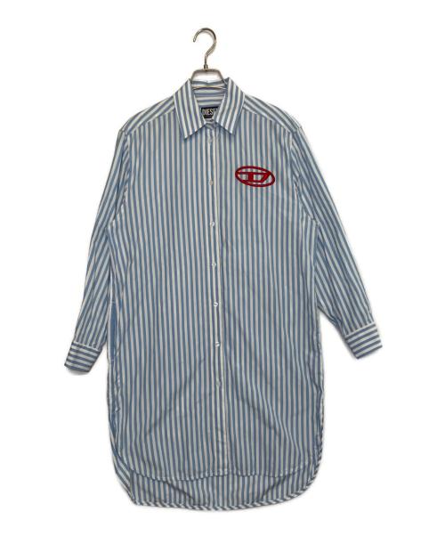 DIESEL（ディーゼル）DIESEL (ディーゼル) 長袖シャツ ブルー×ホワイト サイズ:XXSの古着・服飾アイテム