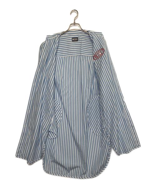 DIESEL（ディーゼル）DIESEL (ディーゼル) 長袖シャツ ブルー×ホワイト サイズ:XXSの古着・服飾アイテム