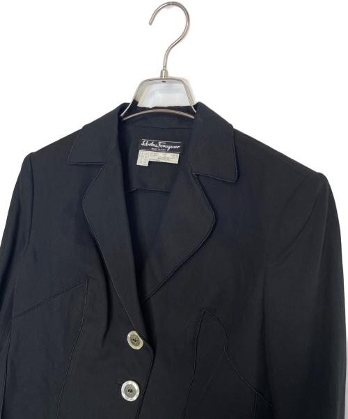 Salvatore Ferragamo（サルヴァトーレ フェラガモ）Salvatore Ferragamo (サルヴァトーレ フェラガモ) Salvatore Ferragamo サルヴァトーレ フェラガモ 上下 セットアップ リネン ブラック×ベージュ サイズ:44の古着・服飾アイテム