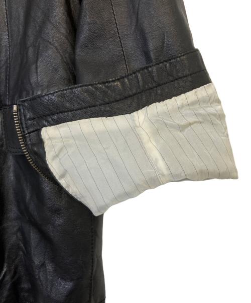 GARRETT（ギャレット）GARRETT (ギャレット) レザーテーラードジャケット ブラック サイズ:48の古着・服飾アイテム