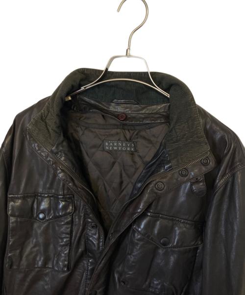BARNEYS NEWYORK（バーニーズ・ニューヨーク）BARNEYS NEWYORK (バーニーズ・ニューヨーク) レザージャケット ブラック サイズ:48の古着・服飾アイテム