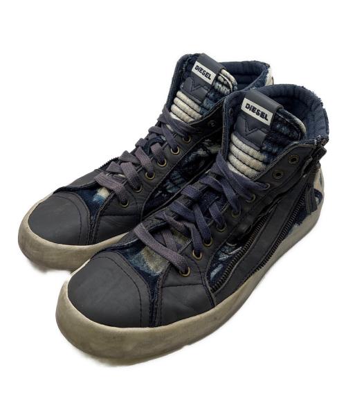 DIESEL（ディーゼル）DIESEL (ディーゼル) ハイカットスニーカー ネイビー サイズ:26.5の古着・服飾アイテム