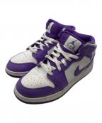 NIKEナイキ）の古着「JORDAN BRAND AIR JORDAN 1 MID GS」｜バイオレット×ホワイト