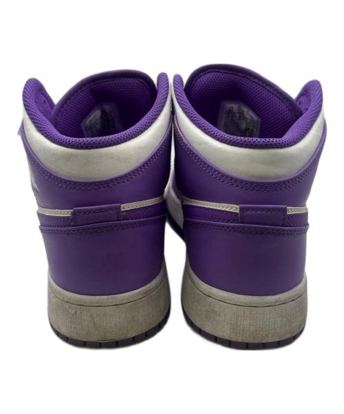 NIKE（ナイキ）NIKE (ナイキ) JORDAN BRAND AIR JORDAN 1 MID GS バイオレット×ホワイト サイズ:24の古着・服飾アイテム