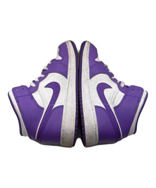 NIKE（ナイキ）NIKE (ナイキ) JORDAN BRAND AIR JORDAN 1 MID GS バイオレット×ホワイト サイズ:24の古着・服飾アイテム