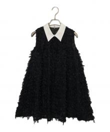 acka（エーシーケーエー）の古着「Acka. lame fringe tops」｜ブラック