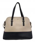 Kate Spadeケイトスペード）の古着「Kate Spade（ケイトスペード）　2WAYショルダーバッグ 2トーン」｜ベージュ×ブラック