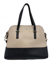 Kate Spade（ケイトスペード）の古着「Kate Spade（ケイトスペード）　2WAYショルダーバッグ 2トーン」｜ベージュ×ブラック