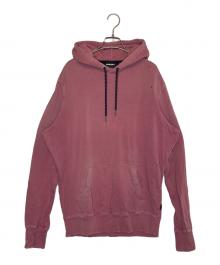 DIESEL（ディーゼル）の古着「DIESEL  ダメージ加工 パーカー」｜ピンク