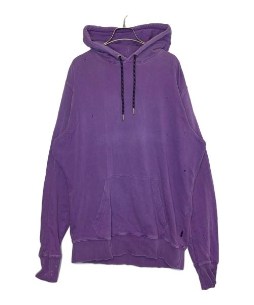 DIESEL（ディーゼル）DIESEL (ディーゼル) DIESEL  ダメージ加工 パーカー パープル サイズ:Mの古着・服飾アイテム