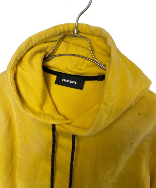 DIESEL（ディーゼル）DIESEL (ディーゼル) DIESEL ダメージ加工 パーカー イエロー サイズ:Mの古着・服飾アイテム