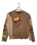 DIESELディーゼル）の古着「DIESEL M-ALYCIA KNITWEAR ダメージ加工セーター」｜ブラウン