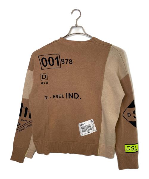 DIESEL（ディーゼル）DIESEL (ディーゼル) DIESEL M-ALYCIA KNITWEAR ダメージ加工セーター ブラウン サイズ:S 未使用品の古着・服飾アイテム
