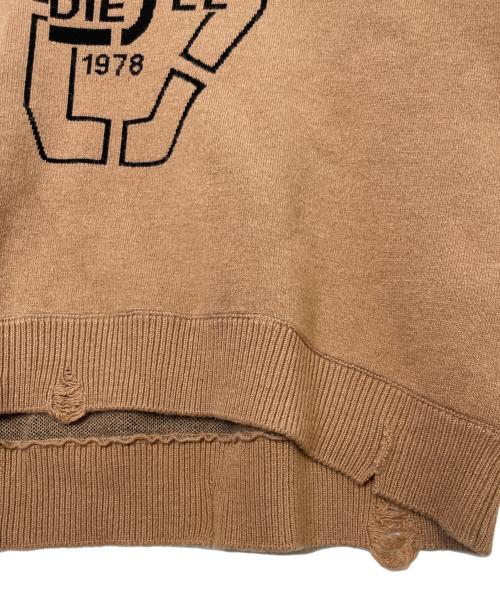 DIESEL（ディーゼル）DIESEL (ディーゼル) DIESEL M-ALYCIA KNITWEAR ダメージ加工セーター ブラウン サイズ:S 未使用品の古着・服飾アイテム