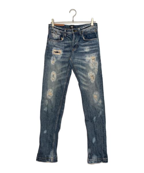 DOLCE & GABBANA（ドルチェ＆ガッバーナ）DOLCE & GABBANA (ドルチェ＆ガッバーナ) DOLCE & GABBANA ローライズ ダメージ加工デニムパンツ インディゴ サイズ:26の古着・服飾アイテム