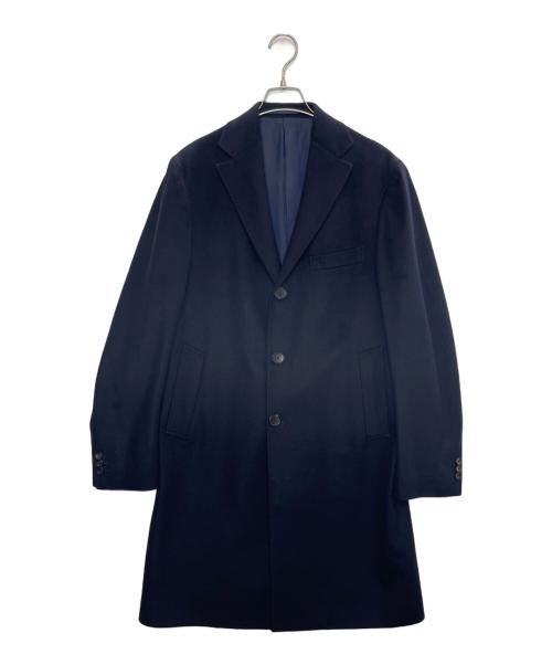EDIFICE（エディフィス）EDIFICE (エディフィス) EDIFICE  チェスターコート カシミヤ混 ネイビー サイズ:50の古着・服飾アイテム