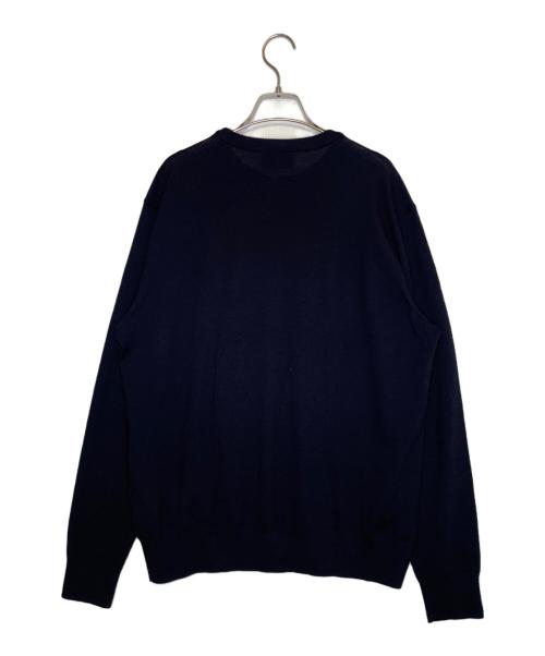 EMPORIO ARMANI（エンポリオ アルマーニ）EMPORIO ARMANI (エンポリオ アルマーニ) EMPORIO ARMANI  薄手 ニット ロゴパッチ付き 近年モデル ブラック サイズ:XXLの古着・服飾アイテム