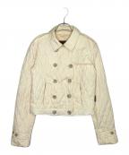 MONCLERモンクレール）の古着「MONCLER モンクレール 茶タグ ショート丈 キルティング ダウンジャケット ダブルブレスト」｜アイボリー