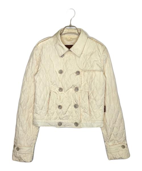MONCLER（モンクレール）MONCLER (モンクレール) MONCLER モンクレール 茶タグ ショート丈 キルティング ダウンジャケット ダブルブレスト  アイボリー サイズ:2の古着・服飾アイテム