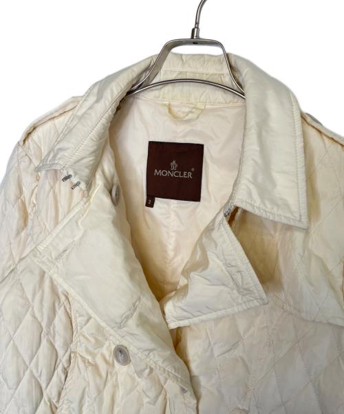 MONCLER（モンクレール）MONCLER (モンクレール) MONCLER モンクレール 茶タグ ショート丈 キルティング ダウンジャケット ダブルブレスト  アイボリー サイズ:2の古着・服飾アイテム