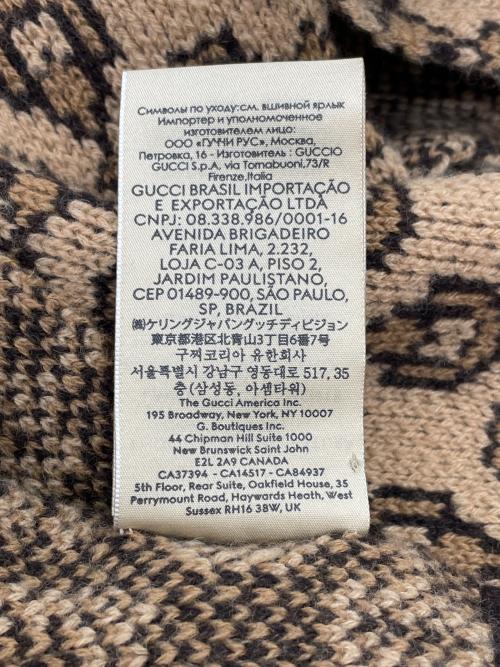 GUCCI（グッチ）GUCCI (グッチ) GUCCI グッチ ホースビット柄 カシミヤ混 マフラー 721950 ベージュ ブラウンの古着・服飾アイテム