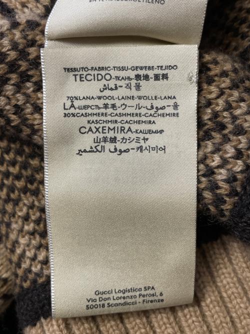GUCCI（グッチ）GUCCI (グッチ) GUCCI グッチ ホースビット柄 カシミヤ混 マフラー 721950 ベージュ ブラウンの古着・服飾アイテム