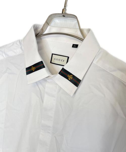 GUCCI（グッチ）GUCCI (グッチ) GUCCI グッチ 長袖シャツ 蜂 襟デザイン ミケーレ期 ホワイト サイズ:XLの古着・服飾アイテム
