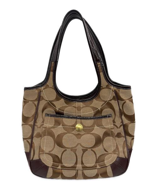 COACH（コーチ）COACH (コーチ) ハンドバッグ ベージュ×イエローの古着・服飾アイテム