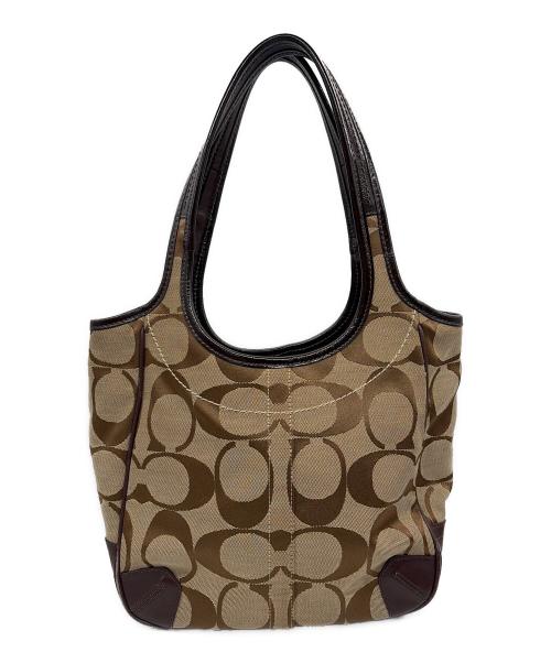 COACH（コーチ）COACH (コーチ) ハンドバッグ ベージュ×イエローの古着・服飾アイテム